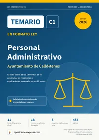 Portada del temario en formato ley