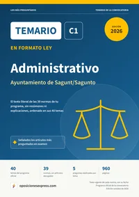 Portada del temario en formato ley