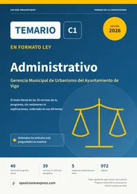 Portada del temario en formato ley