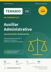 Portada del temario en formato ley