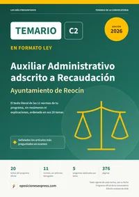 Portada del temario en formato ley
