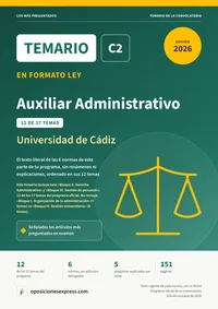 Portada del temario en formato ley