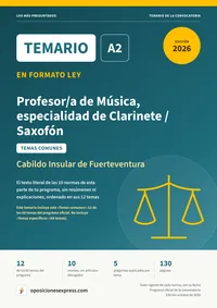 Portada del temario en formato ley