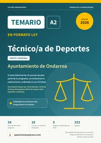 Portada del temario en formato ley