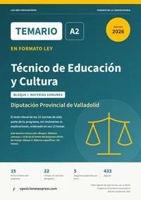 Portada del temario en formato ley