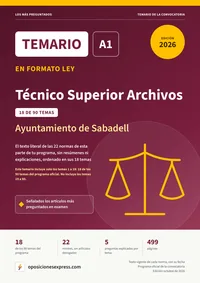 Portada del temario en formato ley