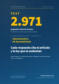 Portada del libro: 2.971 preguntas reales de Administrativo de Ayuntamiento