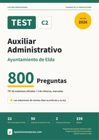 Portada del libro: 797 preguntas reales para el programa oficial de Auxiliar Administrativo · Ayuntamiento de Elda