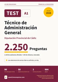 Portada del libro: 2.100 preguntas reales para el programa oficial de Técnico de Administración General · Diputación Provincial de Cádiz