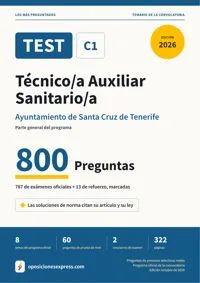 Portada del libro: 787 preguntas reales para el programa oficial de Técnico/a Auxiliar Sanitario/a · Ayuntamiento de Santa Cruz de Tenerife
