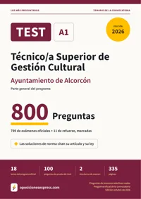 Portada del libro: 789 preguntas reales para el programa oficial de Técnico/a Superior de Gestión Cultural · Ayuntamiento de Alcorcón