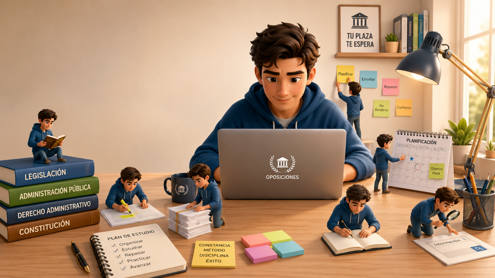 Sección de preparación de oposiciones en construcción
