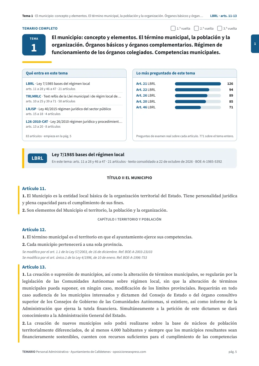 Primera página del tema 1 del temario
