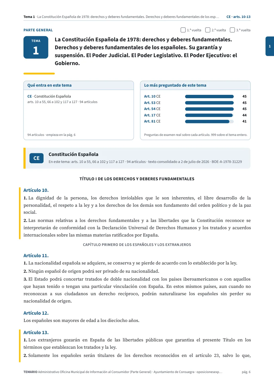 Primera página del tema 1 del temario