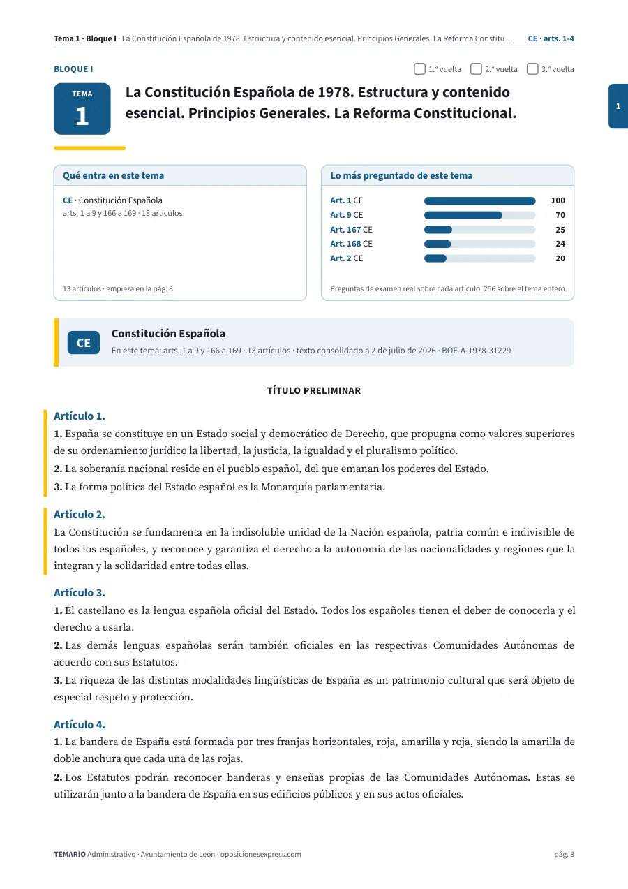 Primera página del tema 1 del temario