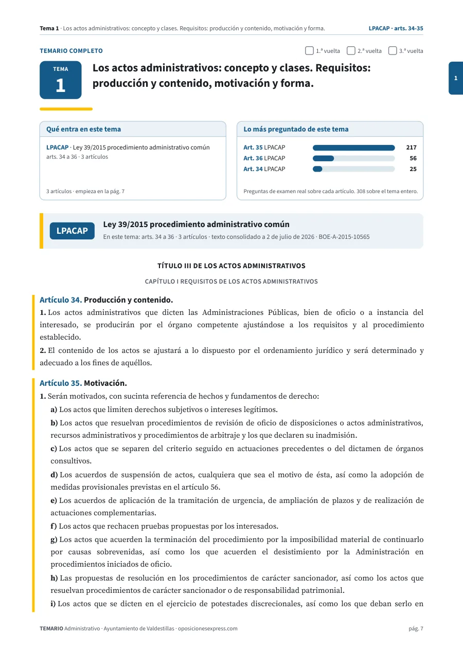 Primera página del tema 1 del temario