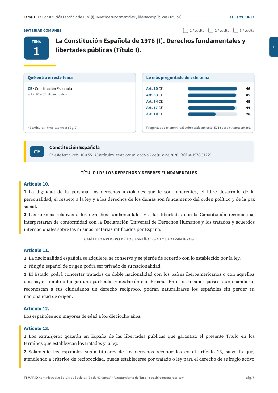 Primera página del tema 1 del temario