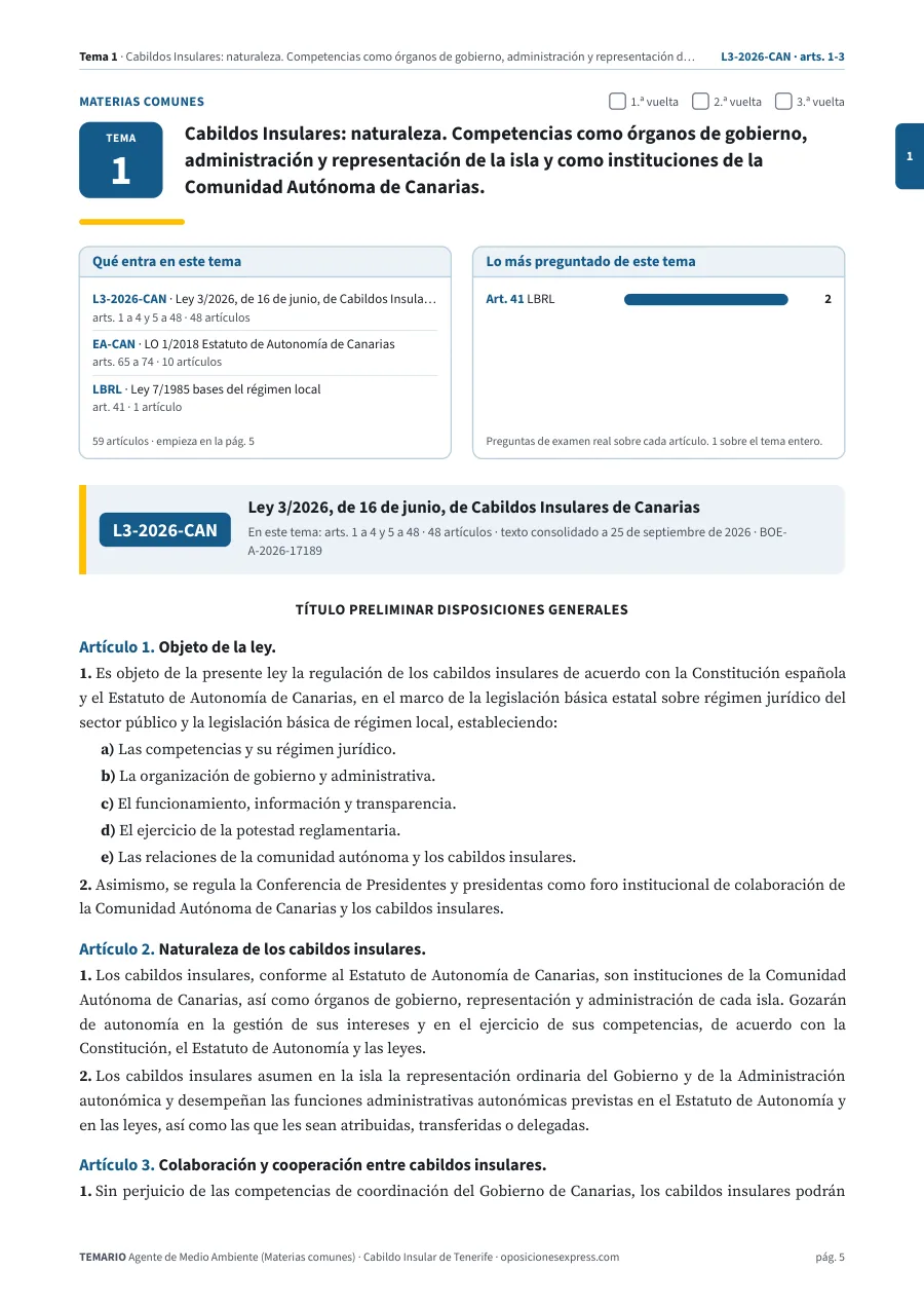Primera página del tema 1 del temario