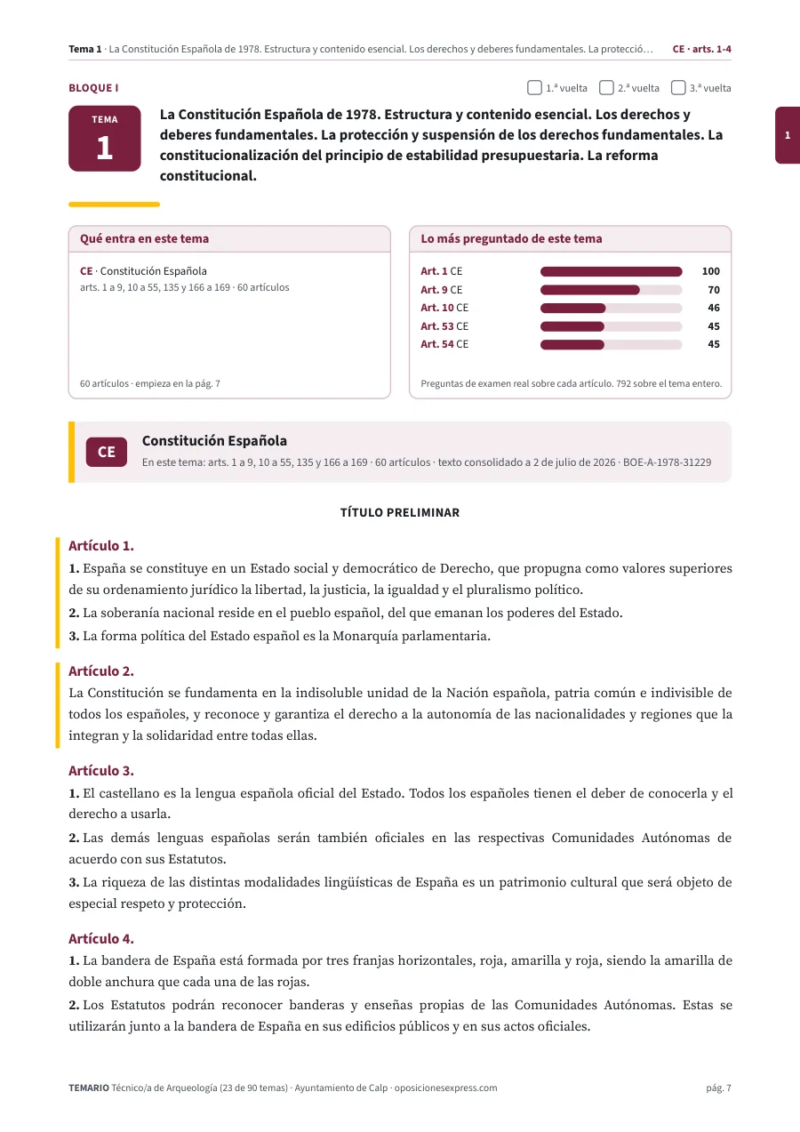 Primera página del tema 1 del temario