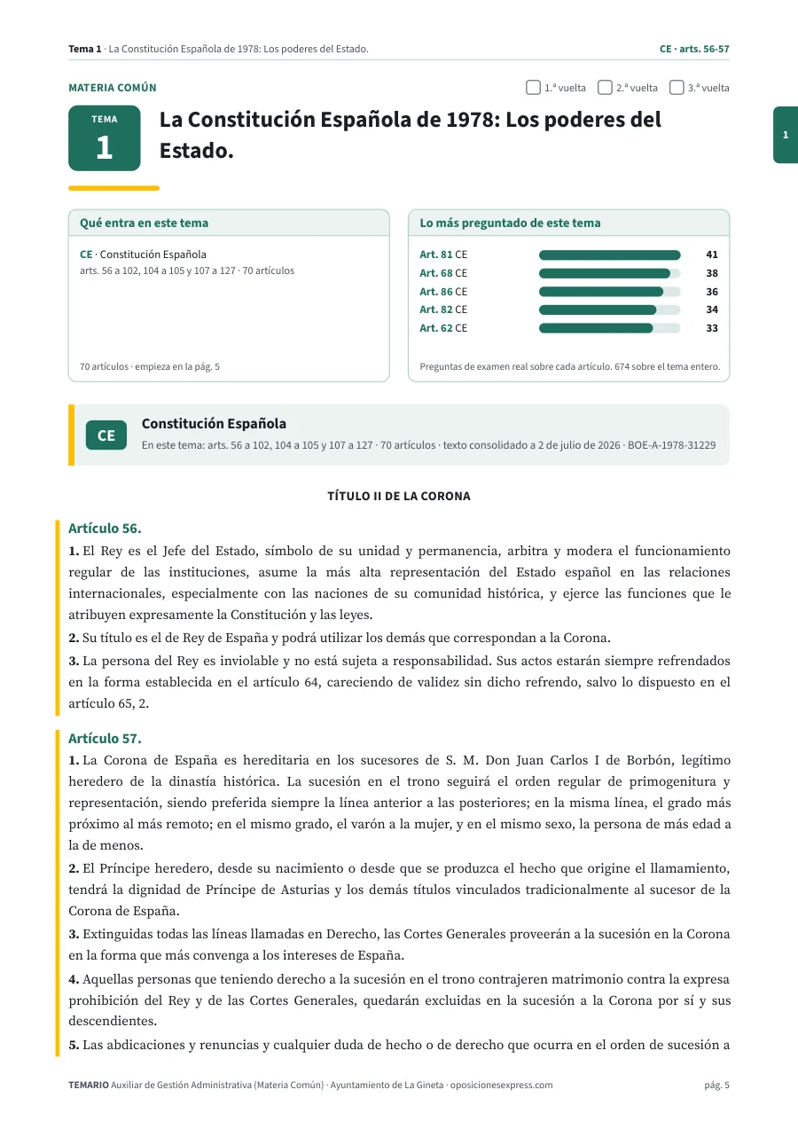 Primera página del tema 1 del temario