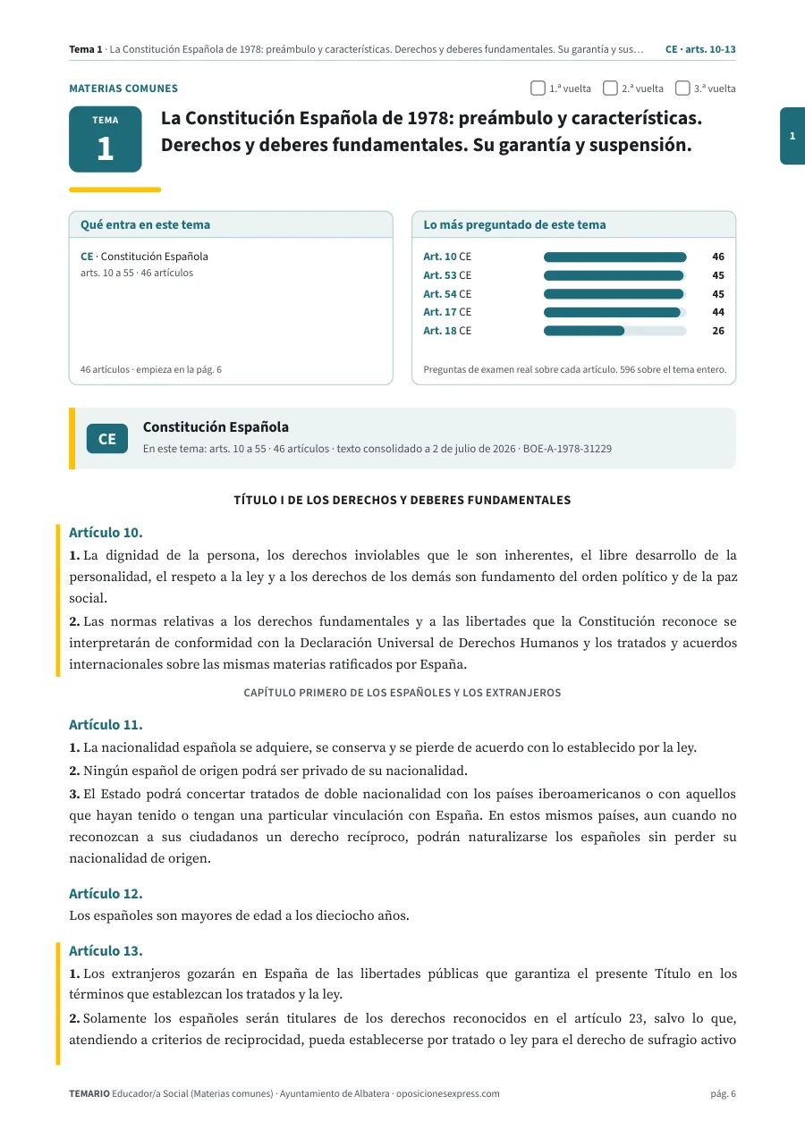 Primera página del tema 1 del temario
