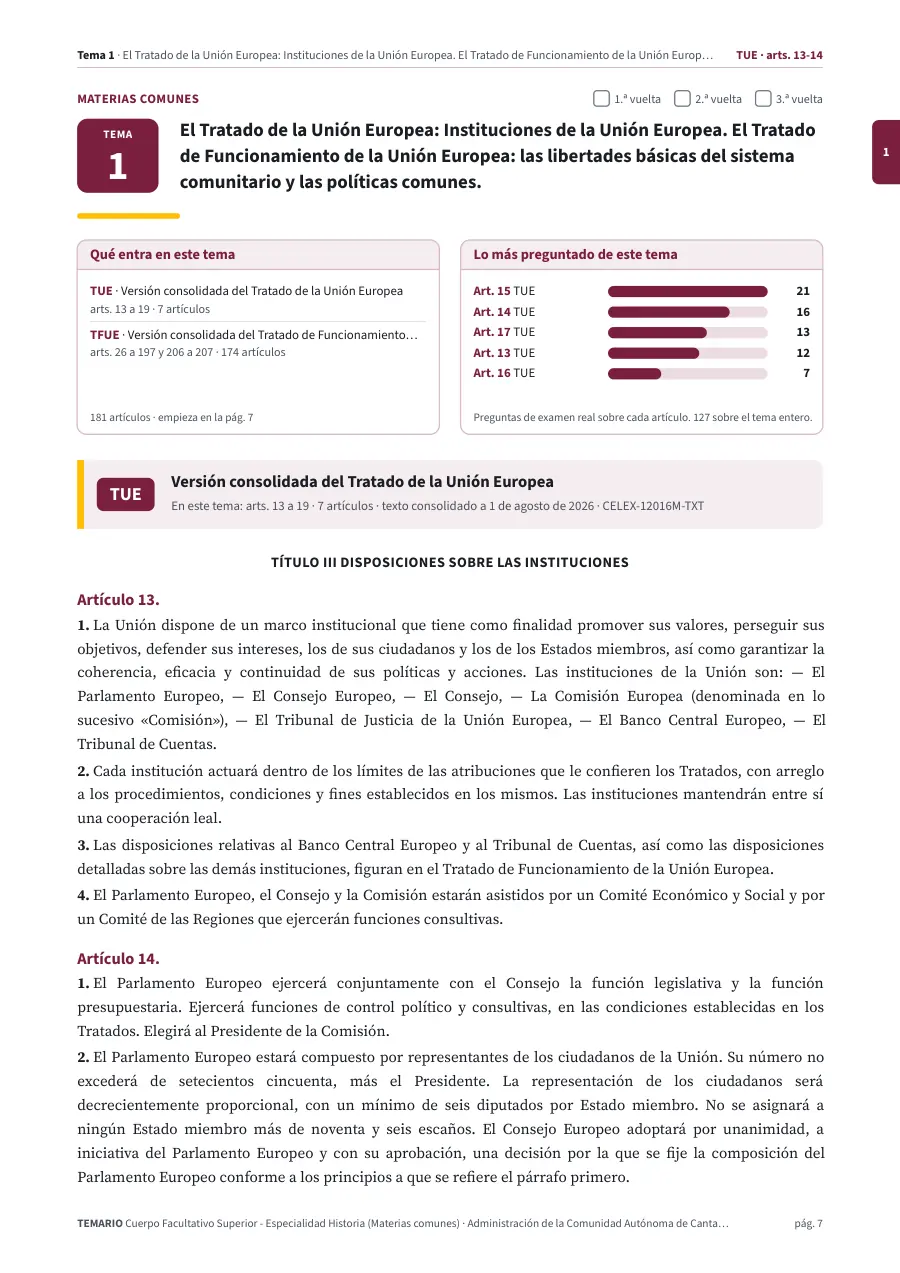 Primera página del tema 1 del temario