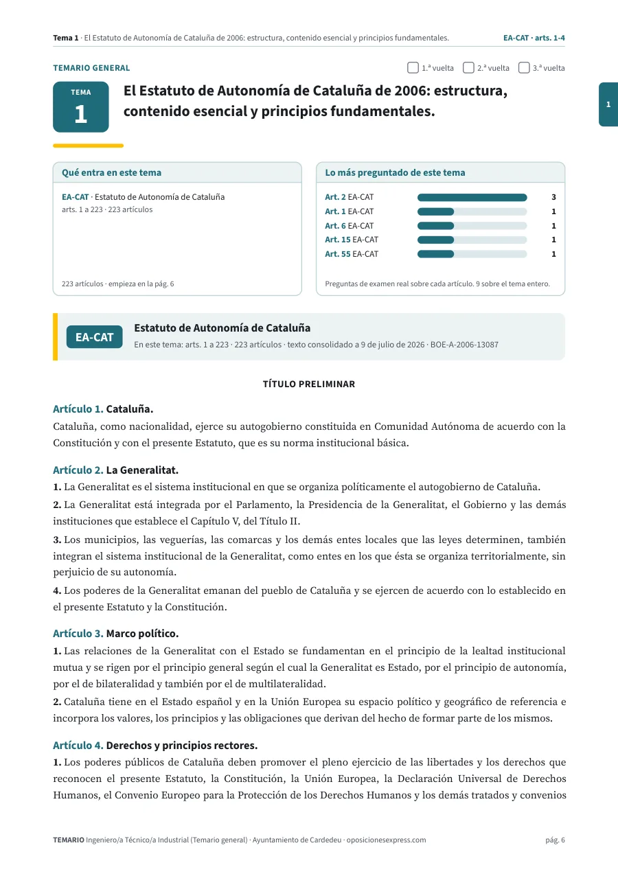 Primera página del tema 1 del temario