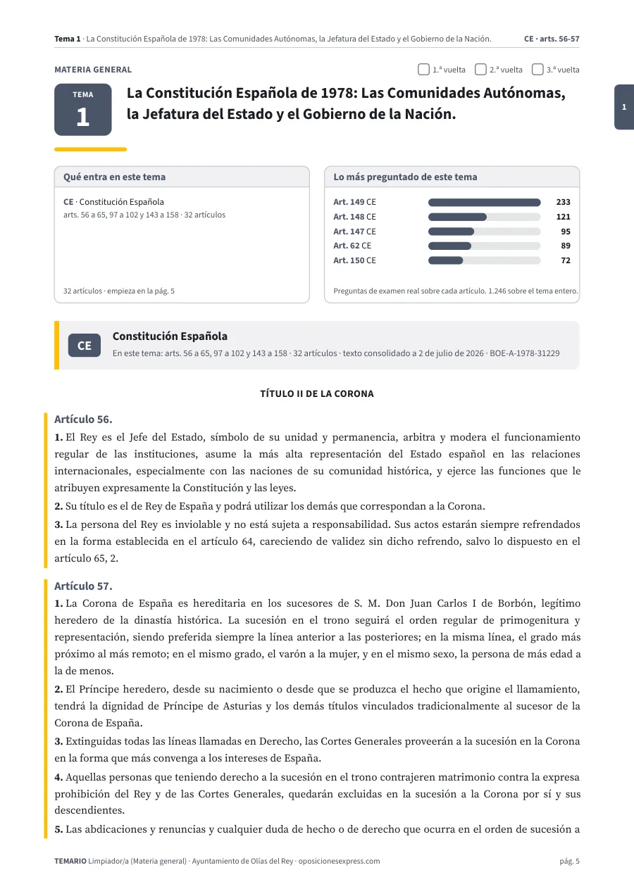 Primera página del tema 1 del temario