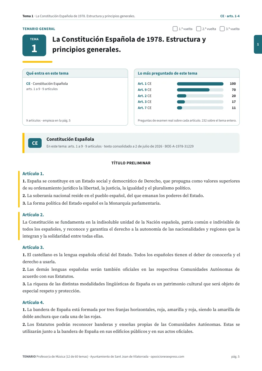 Primera página del tema 1 del temario