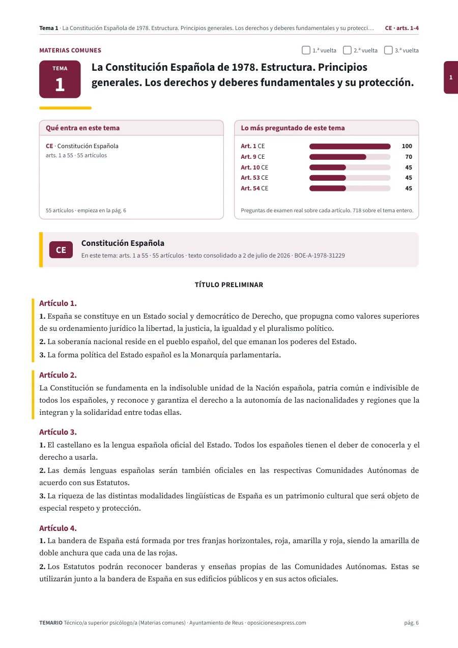 Primera página del tema 1 del temario