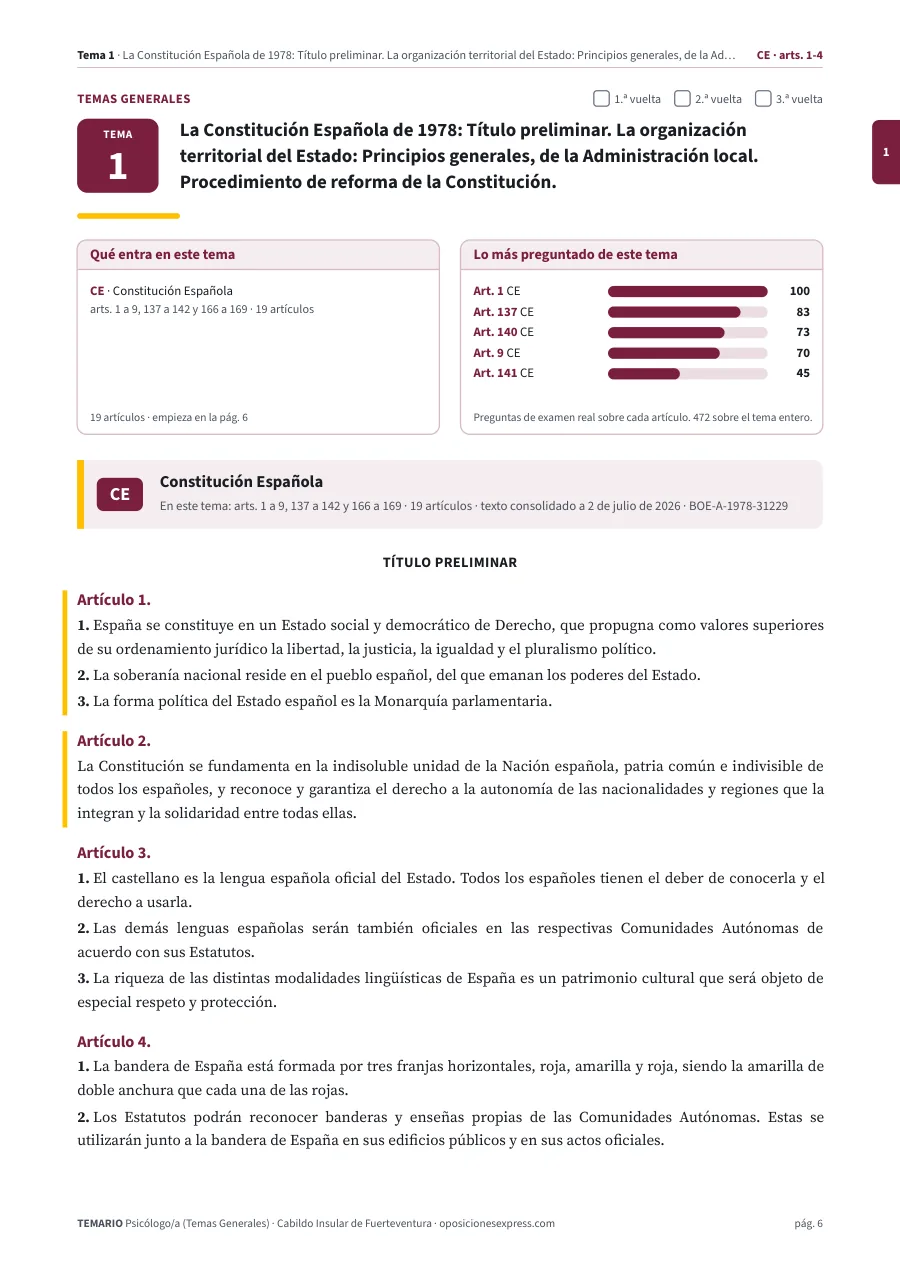 Primera página del tema 1 del temario