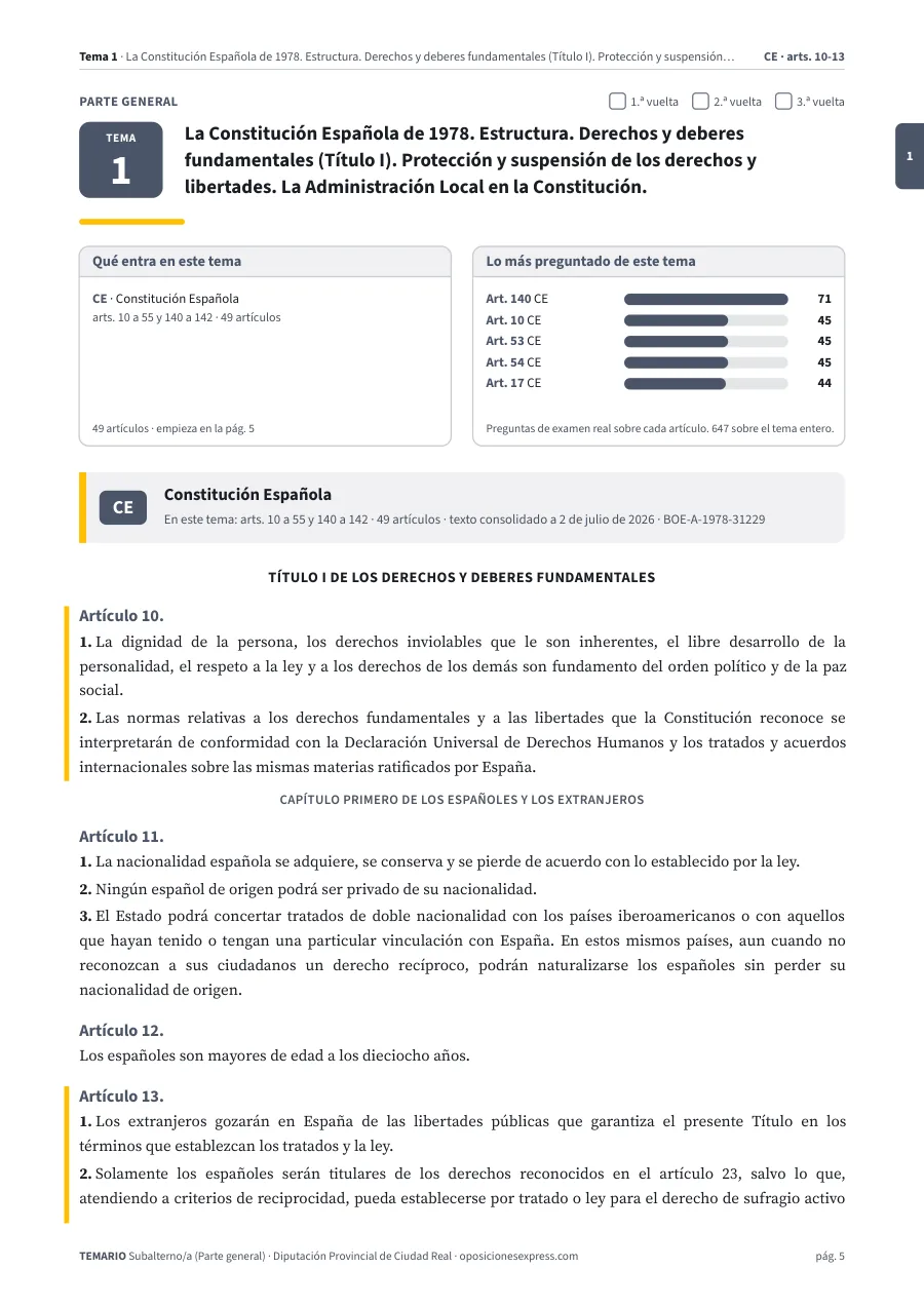 Primera página del tema 1 del temario