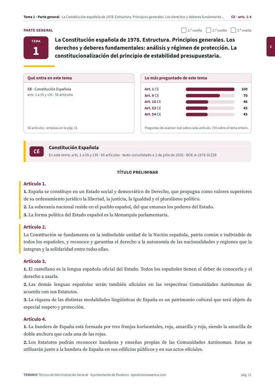 Primera página del tema 1 del temario