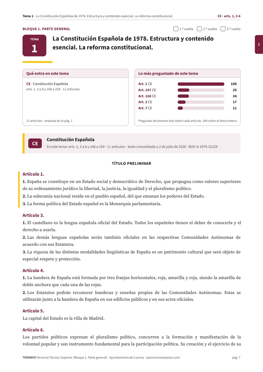 Primera página del tema 1 del temario