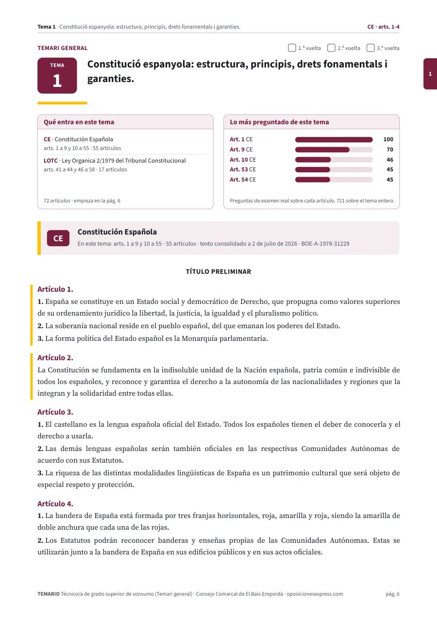 Primera página del tema 1 del temario
