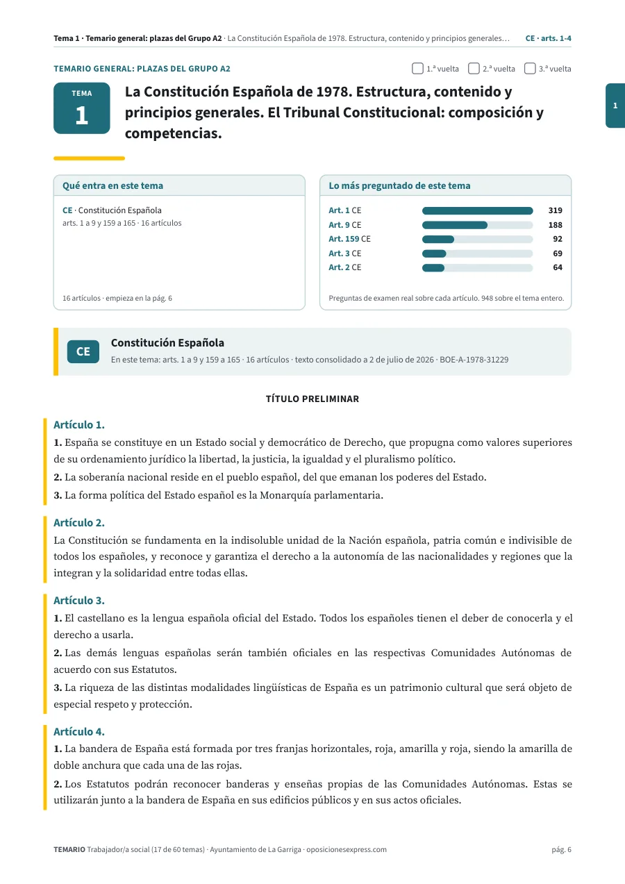 Primera página del tema 1 del temario