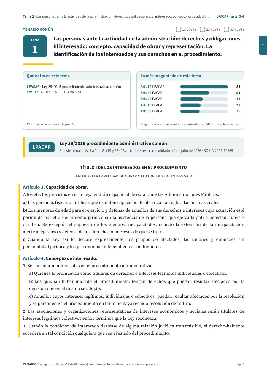 Primera página del tema 1 del temario