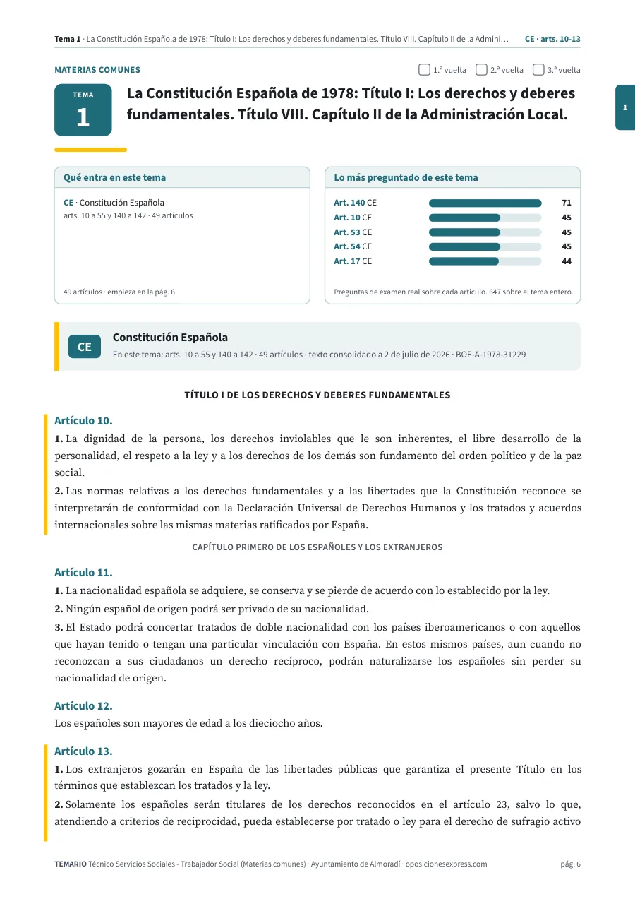 Primera página del tema 1 del temario