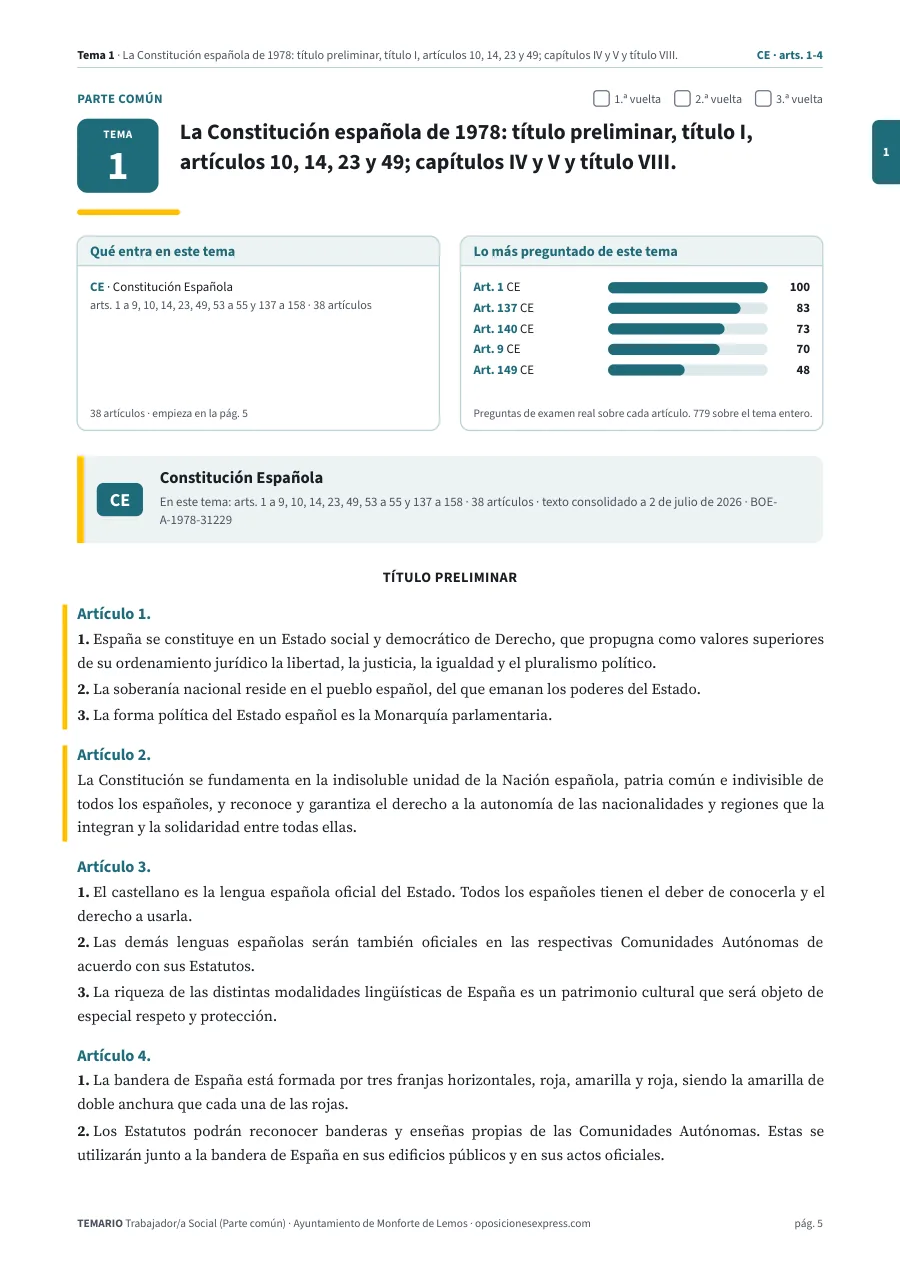 Primera página del tema 1 del temario