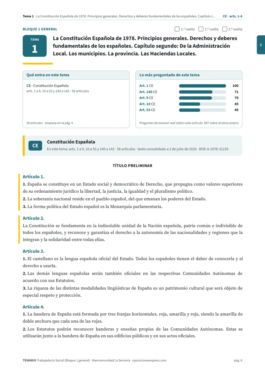 Primera página del tema 1 del temario