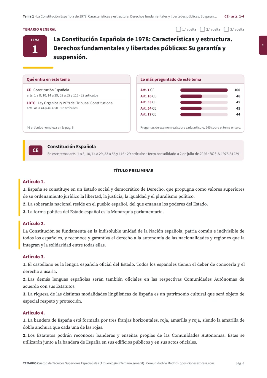 Primera página del tema 1 del temario