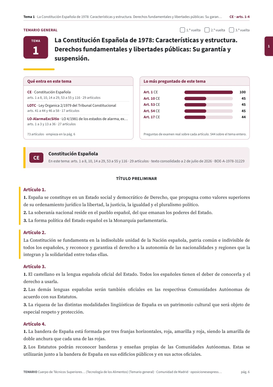 Primera página del tema 1 del temario