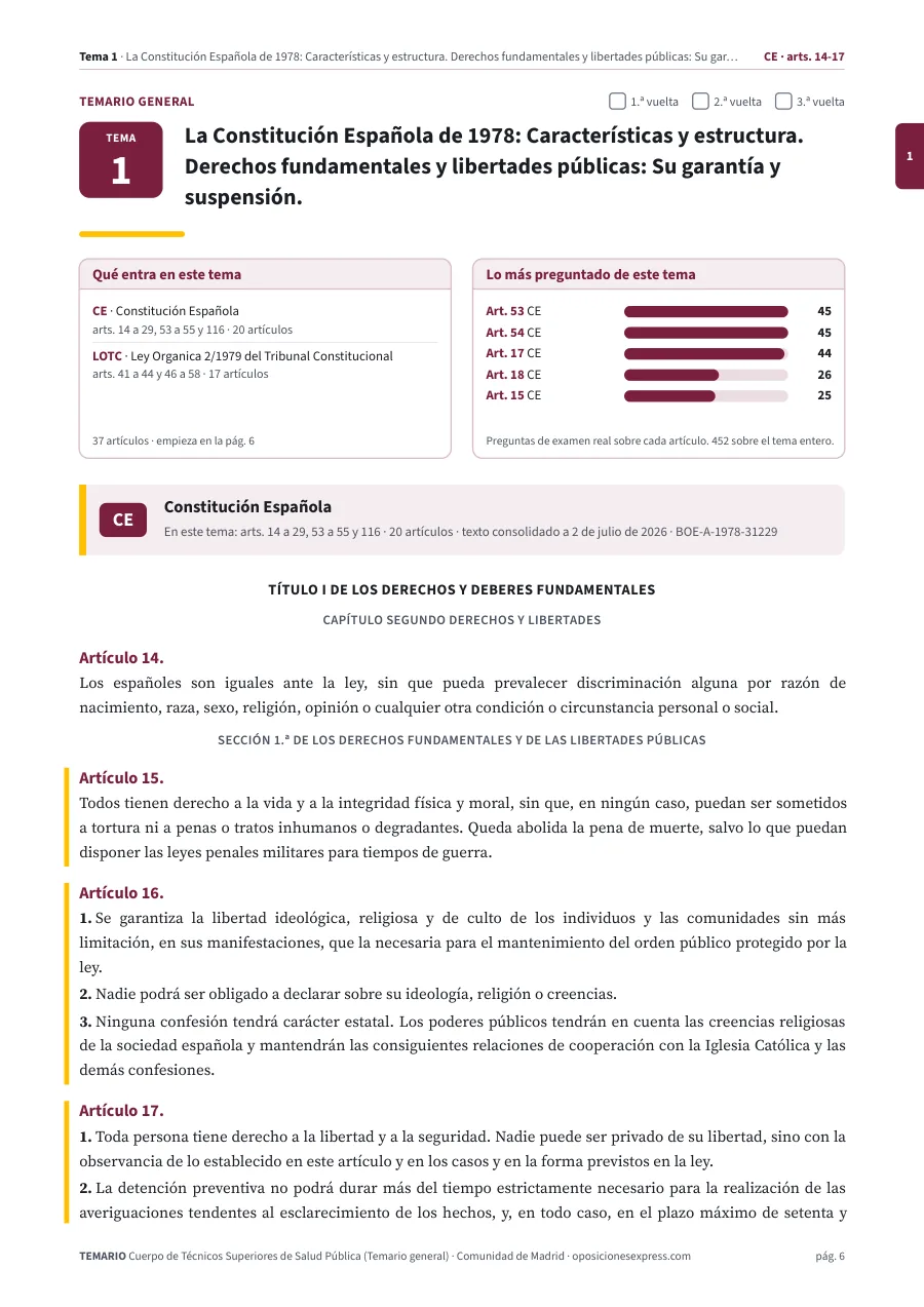 Primera página del tema 1 del temario