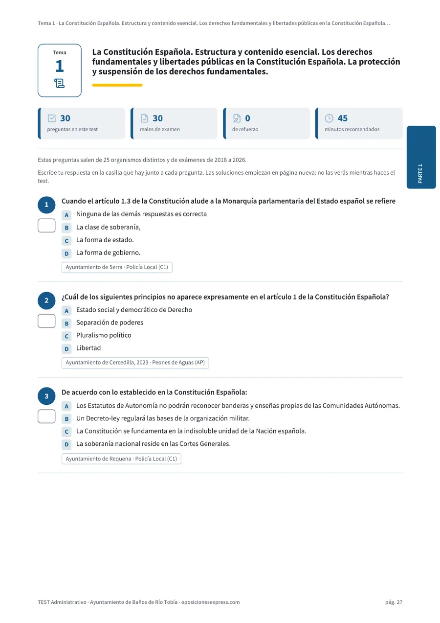 Página del test del tema 1