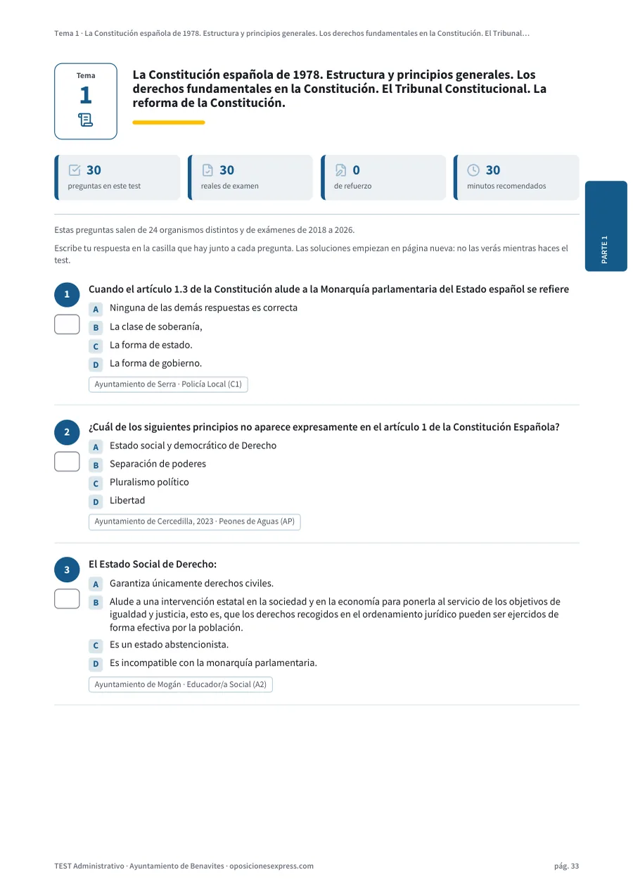 Página del test del tema 1
