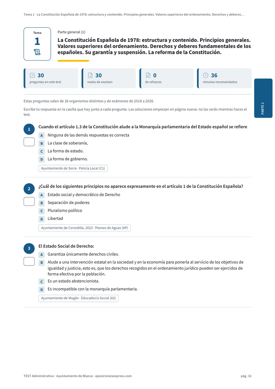 Página del test del tema 1