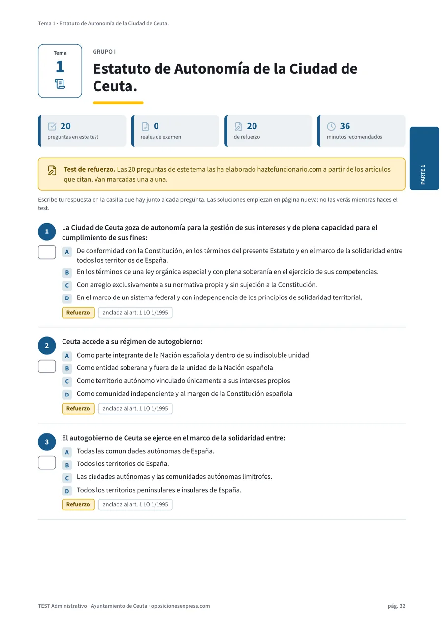 Página del test del tema 1