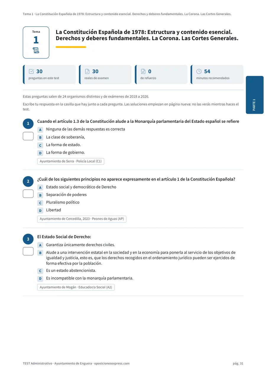 Página del test del tema 1