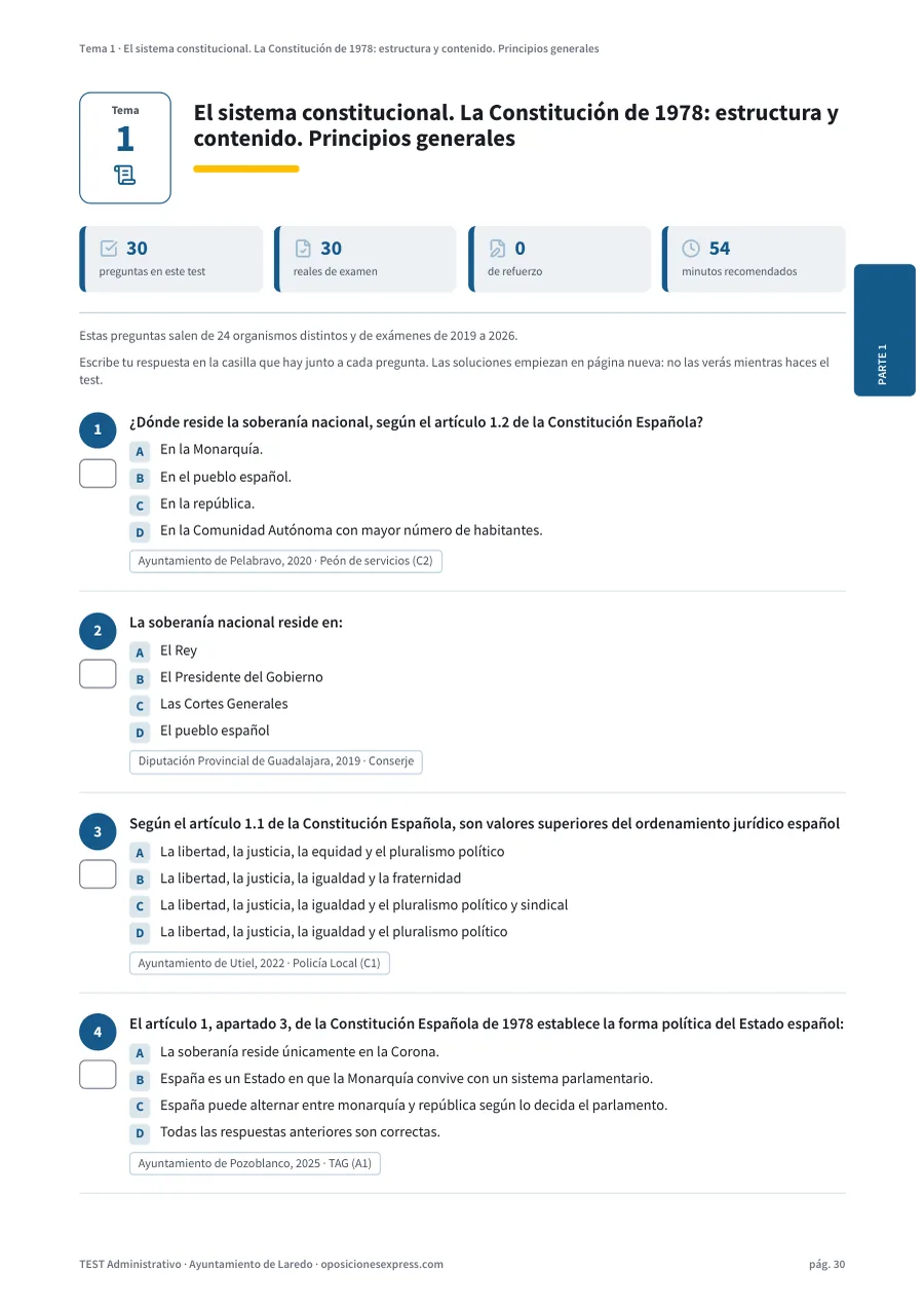 Página del test del tema 1