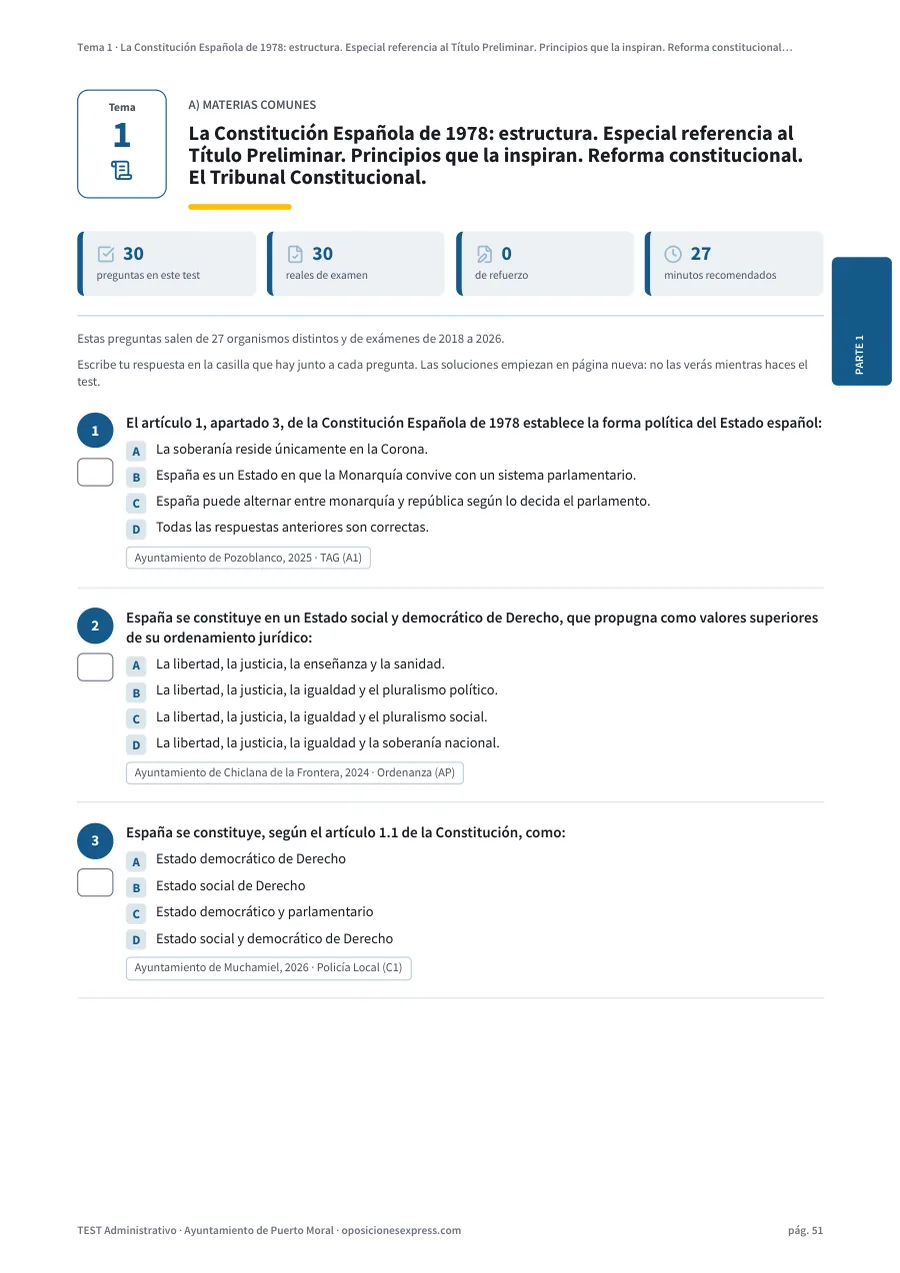Página del test del tema 1